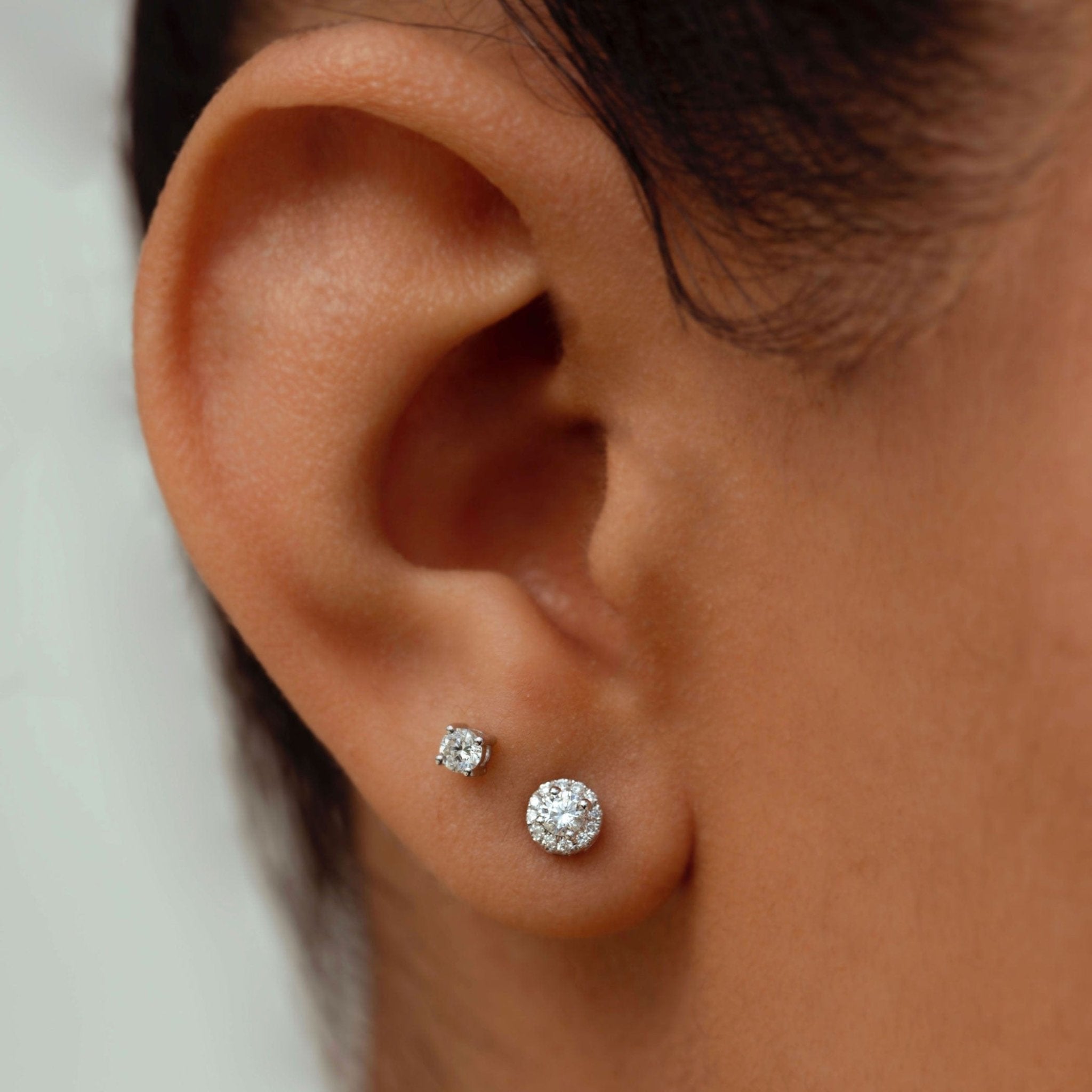 14K Zora Diamond Studs Earrings IceLink-CAL 14K White Gold  